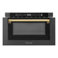 ZLINE Autograph Edition 24 in. 1.2 cu. ft. Built-in Microwave Drawer in Black Stainless Steel with Polished Gold Accents (MWDZ-1-BS-H-G)
