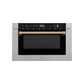 ZLINE Autograph Edition 24 in. Microwave in Fingerprint Resistant Stainless Steel with Traditional Handle and Champagne Bronze Accents (MWDZ-1-SS-H-CB)