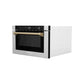ZLINE Autograph Edition 24 in. Microwave in Fingerprint Resistant Stainless Steel with Traditional Handle and Champagne Bronze Accents (MWDZ-1-SS-H-CB)