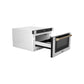 ZLINE Autograph Edition 24 in. Microwave in Fingerprint Resistant Stainless Steel with Traditional Handle and Champagne Bronze Accents (MWDZ-1-SS-H-CB)