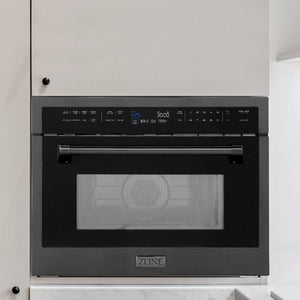 ZLINE 24 in. Black Stainless Steel Built-in Convection Microwave Oven with Speed and Sensor Cooking (MWO-24-BS)