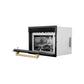 ZLINE Autograph Edition 24 in. 1.6 cu ft. Built-in Convection Microwave Oven in Black Stainless Steel with Champagne Bronze Accents (MWOZ-24-BS-CB)