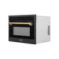 ZLINE Autograph Edition 24 in. 1.6 cu ft. Built-in Convection Microwave Oven in Black Stainless Steel with Polished Gold Accents (MWOZ-24-BS-G)