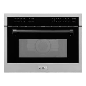 ZLINE Autograph Edition 24 in. 1.6 cu ft. Built-in Convection Microwave Oven in Stainless Steel with Matte Black Accents (MWOZ-24-MB)