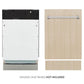 ZLINE 18 in. Tallac Series 3rd Rack Top Control Dishwasher in Custom Panel Ready with Stainless Steel Tub, 51dBa (DWV-18)