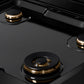 ZLINE Autograph Edition 30 in. Paramount Gas Rangetop with 4 Burners and Porcelain Cooktop in Black Stainless Steel with Polished Gold Accents (SRTBZ-30-G)