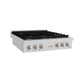 ZLINE 36 in. Paramount Gas Rangetop with 6 Brass Burners and Porcelain Cooktop in DuraSnow® Stainless Steel (SRTS-BR-36)