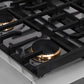 ZLINE Autograph Edition 30 in. Paramount Gas Rangetop with 4 Burners and Porcelain Cooktop in DuraSnow® Stainless Steel with Champagne Bronze Accents (SRTSZ-30-CB)