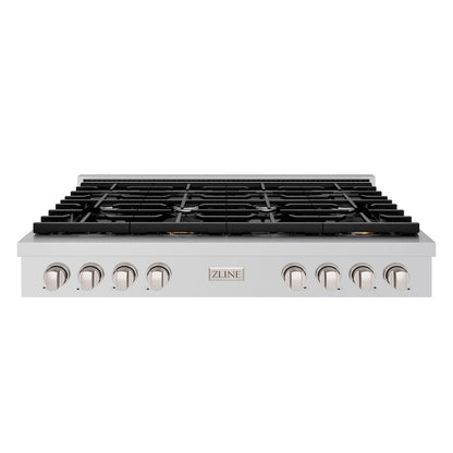 ZLINE 48 in. Paramount Gas Rangetop with 8 Burners and Porcelain Cooktop in Stainless Steel (SRT48)