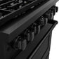 ZLINE 36 in. 5.2 cu. ft. Paramount Dual Fuel Range with 6 Burner Gas Cooktop and Electric Convection Oven in Black Stainless Steel (SDRB-36)