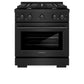ZLINE 30 in. 4.2 cu. ft. Paramount Gas Range with 4 Burner Cooktop and Convection Gas Oven in Black Stainless Steel (SGRB-30)