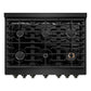 ZLINE 36 in. 5.2 cu. ft. Paramount Gas Range with 6 Burner Cooktop and Convection Gas Oven in Black Stainless Steel (SGRB-36)