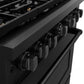 ZLINE 36 in. 5.2 cu. ft. Paramount Gas Range with Convection Gas Oven in Black Stainless Steel with 6 Brass Burners (SGRB-BR-36)