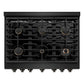 ZLINE 36 in. 5.2 cu. ft. Paramount Gas Range with Convection Gas Oven in Black Stainless Steel with 6 Brass Burners (SGRB-BR-36)