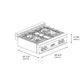 ZLINE 30 in. Legacy Gas Rangetop with 4 Brass Burners and Porcelain Cooktop in Black Stainless Steel (RTB-BR-30)