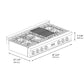 ZLINE 48 in. Legacy Gas Rangetop with 7 Burners and Porcelain Cooktop in Black Stainless Steel (RTB-48)