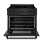 ZLINE 36 in. 4.6 cu. ft. Legacy Induction Range with 5 Element Cooktop and Electric Oven in Black Stainless Steel (RAIND-BS-36)