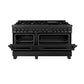 ZLINE 60 in. 7.4 cu. ft. Legacy Dual Fuel Range with 9 Burner Gas Cooktop and 2 Electric Convection Ovens in Black Stainless Steel (RAB-60)