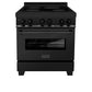 ZLINE 30 in. 4.0 cu. ft. Legacy Induction Range with 4 Element Cooktop and Electric Oven in Black Stainless Steel (RAIND-BS-30)