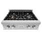 ZLINE 30 in. Legacy Gas Rangetop with 4 Brass Burners and Porcelain Cooktop in DuraSnow® Stainless Steel (RTS-BR-30)
