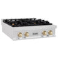 ZLINE Autograph Edition 30 in. Legacy Gas Rangetop with 4 Burners and Porcelain Cooktop in DuraSnow® Stainless Steel with Polished Gold Accents (RTSZ-30-G)