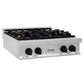 ZLINE Autograph Edition 30 in. Legacy Gas Rangetop with 4 Burners and Porcelain Cooktop in DuraSnow® Stainless Steel with Matte Black Accents (RTSZ-30-MB)