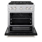 ZLINE 30 in. 4.2 cu. ft. Paramount Dual Fuel Range with 4 Burner Gas Cooktop and Electric Convection Oven in DuraSnow® Stainless Steel with Black Matte Door (SDRS-BLM-30)