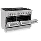 ZLINE 48 in. 6.0 cu. ft. Legacy Dual Fuel Range with 7 Burner Gas Cooktop and 2 Electric Ovens in DuraSnow® Stainless Steel (RAS-SN-48)