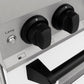 ZLINE Autograph Edition 36 in. 4.6 cu. ft. Legacy Dual Fuel Range with 6 Burner Gas Cooktop and Electric Convection Oven in DuraSnow® Stainless Steel with White Matte Door and Matte Black Accents (RASZ-WM-36-MB)