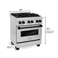 ZLINE Autograph Edition 30 in. 4.0 cu. ft. Legacy Dual Fuel Range with 4 Burner Gas Cooktop and Electric Convection Oven in Stainless Steel and Matte Black Accents (RAZ-30-MB)