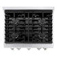 ZLINE 30 in. 4.2 cu. ft. Paramount Dual Fuel Range with 4 Burner Gas Cooktop and Electric Convection Oven in DuraSnow® Stainless Steel with White Matte Door (SDRS-WM-30)