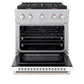 ZLINE 30 in. 4.2 cu. ft. Paramount Gas Range with 4 Burner Cooktop and Convection Gas Oven in DuraSnow® Stainless Steel with White Matte Door (SGRS-WM-30)