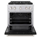 ZLINE 30 in. 4.2 cu. ft. Paramount Gas Range with 4 Burner Gas Cooktop and Convection Gas Oven in Stainless Steel with Black Matte Door (SGR-BLM-30)