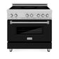 ZLINE 36 in. 4.6 cu. ft. Legacy Induction Range with 5 Element Cooktop and Electric Oven in Stainless Steel and Black Matte Door (RAIND-BLM-36)