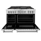 ZLINE 48 in. 6.0 cu. ft. Legacy Dual Fuel Range with Gas Cooktop and 2 Electric Ovens in Stainless Steel with Brass Burners (RA-BR-48)