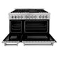 ZLINE 48 in. Kitchen Package with DuraSnow® Stainless Steel Dual Fuel Range and Convertible Vent Range Hood (2KP-RASSNRH48)