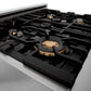 ZLINE Autograph Edition 30 in. Kitchen Package with Stainless Steel Dual Fuel Range, Range Hood, Dishwasher, and Refrigerator with External Water Dispenser with Champagne Bronze Accents (4AKPR-RARHDWM30-CB)