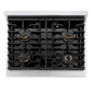 ZLINE 30 in. 4.2 cu. ft. Paramount Dual Fuel Range with Gas Cooktop and Electric Convection Oven in DuraSnow® Stainless Steel with 4 Brass Burners (SDRS-BR-30)