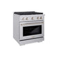 ZLINE 30 in. Kitchen Package Stainless Steel Gas Range and Over The Range Microwave with Modern Handle (2KP-SGROTR30)