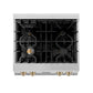 ZLINE Autograph Edition 30 in. Legacy Gas Rangetop with 4 Burners and Porcelain Cooktop in DuraSnow® Stainless Steel with Champagne Bronze Accents (RTSZ-30-CB)