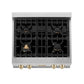 ZLINE Autograph Edition 30 in. Legacy Gas Rangetop with 4 Burners and Porcelain Cooktop in Stainless Steel with Polished Gold Accents (RTZ-30-G)