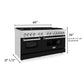 ZLINE 60 in. 7.4 cu. ft. Legacy Dual Fuel Range with 9 Burner Gas Cooktop and 2 Electric Convection Ovens in Stainless Steel and Black Matte Doors (RA-BLM-60)
