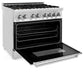 ZLINE 36 in. 4.6 cu. ft. Legacy Dual Fuel Range with Gas Cooktop and Electric Convection Oven in Stainless Steel with 6 Brass Burners (RA-BR-36)