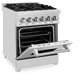 ZLINE 24 in. 2.8 cu. ft. Legacy Dual Fuel Range with 4 Burner Gas Cooktop and Electric Convection Oven in Stainless Steel (RA24)