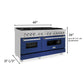 ZLINE 60 in. 7.4 cu. ft. Legacy Dual Fuel Range with 9 Burner Gas Cooktop and 2 Electric Convection Ovens in DuraSnow® Stainless Steel and Blue Matte Doors (RAS-BM-60)