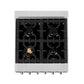 ZLINE 24 in. 2.8 cu. ft. Legacy Dual Fuel Range with Gas Cooktop and Electric Convection Oven in DuraSnow® Stainless Steel with 4 Brass Burners (RAS-SN-BR-24)