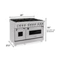 ZLINE 48 in. 6.0 cu. ft. Legacy Dual Fuel Range with Gas Cooktop and 2 Electric Ovens in DuraSnow® Stainless Steel with Brass Burners (RAS-SN-BR-48)