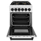 ZLINE Autograph Edition 24 in. 2.8 cu. ft. Legacy Dual Fuel Range with 4 Burner Gas Cooktop and Electric Convection Oven in Stainless Steel and Matte Black Accents (RAZ-24-MB)