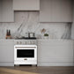 ZLINE 30 in. 4.2 cu. ft. Paramount Gas Range with 4 Burner Cooktop and Convection Gas Oven in Stainless Steel with White Matte Door (SGR-WM-30)