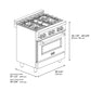 ZLINE 24 in. 2.8 cu. ft. Legacy Dual Fuel Range with Gas Cooktop and Electric Convection Oven in Stainless Steel with 4 Brass Burners (RA-BR-24)